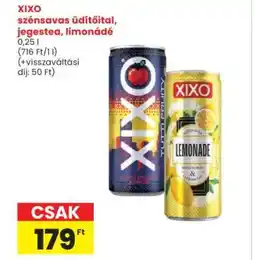 Interspar XIXO szénsavas üdítőital, jegestea, limonádé ajánlat