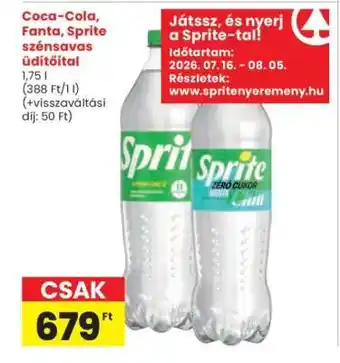 Interspar Coca-Cola, Fanta, Sprite szénsavas üdítőital ajánlat