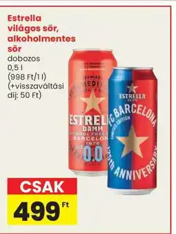 Interspar Estrella világos sör, alkoholmentes sör ajánlat