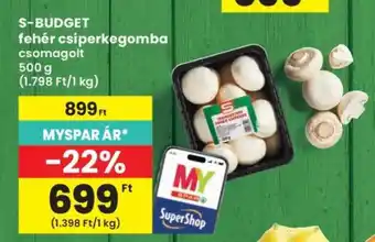 Interspar S-BUDGET fehér csiperkegomba csomagolt ajánlat