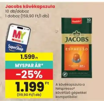 Spar Jacobs kávékapszula ajánlat