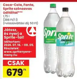 Spar Coca-Cola, Fanta, Sprite szénsavas üdítőital ajánlat