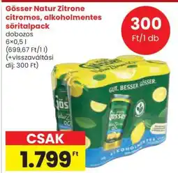 Spar Gösser Natur Zitrone citromos, alkoholmentes söritalpack ajánlat