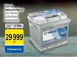 Tesco Varta akkumulátor ajánlat