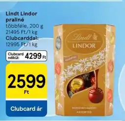 Tesco Lindt Lindor praliné ajánlat