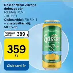 Tesco Gösser Natur Zitrone Dobozos Sör ajánlat