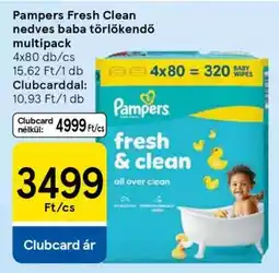 Tesco Pampers Fresh Clean nedves baba törlőkendő multipack ajánlat
