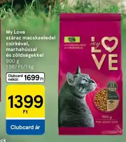 Tesco My Love száraz macskaeledel csirkével, marhahússal és zöldségekkel ajánlat