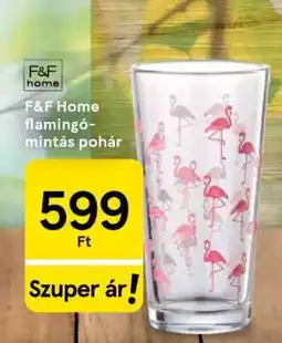Tesco F&F Home flamingó-mintás pohár ajánlat