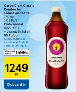 Tesco Carpe Diem Classic Kombucha szénsavas tea ital ajánlat