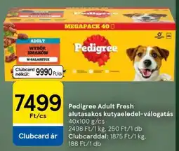 Tesco Pedigree Adult Fresh alutasakos kutyaeledel-válogatás ajánlat