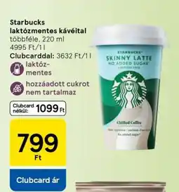 Tesco Starbucks laktózmentes kávéital ajánlat