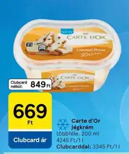 Tesco CARTE D'OR Jégkrém ajánlat