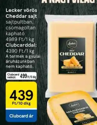 Tesco Lecker Vörös Cheddar sajt ajánlat