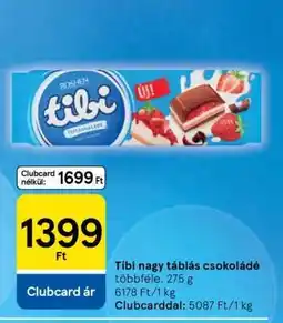 Tesco Tibi nagy táblás csokoládé ajánlat