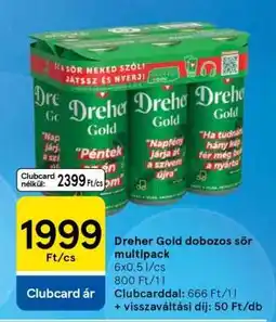 Tesco Dreher Gold dobozos sör multipack ajánlat