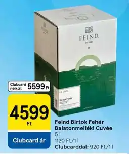 Tesco Feind Birtok Fehér Balatonmelléki Cuvée ajánlat