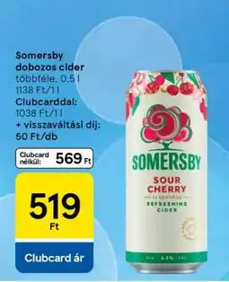 Tesco Somersby dobozos cider ajánlat