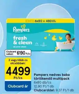 Tesco Pampers nedves baba törlőkendő multipack ajánlat