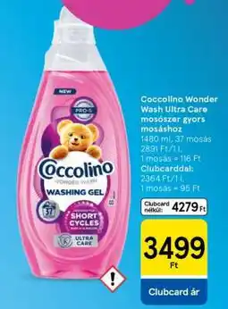 Tesco Coccolino Wonder Wash Ultra Care mosószer gyors mosáshoz ajánlat