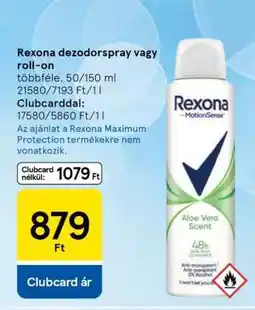 Tesco Rexona dezodorspray vagy roll-on ajánlat