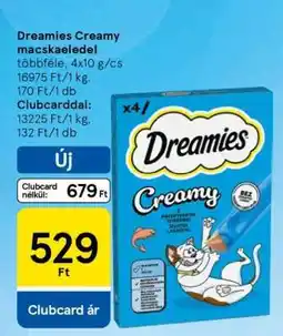 Tesco Dreamies Creamy macskaeledel ajánlat