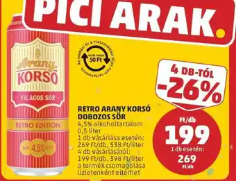 RETRO ARANY KORSÓ DOBOZOS SÖR