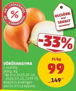 PENNY Vöröshagyma ajánlat