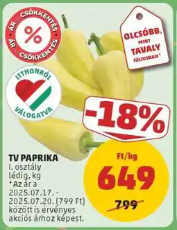 PENNY TV paprika ajánlat