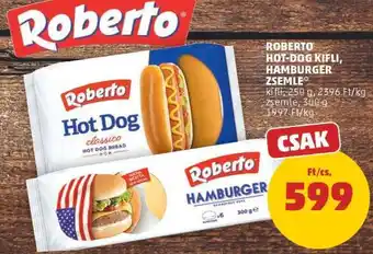 PENNY Roberto Hot-Dog Kifli, Hamburger Zsemle ajánlat
