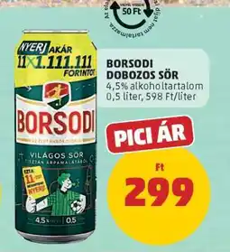 PENNY Borsodi Dobozos Sör ajánlat
