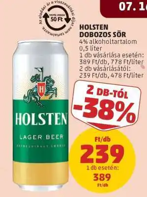 PENNY Holsten Dobozos Sör ajánlat