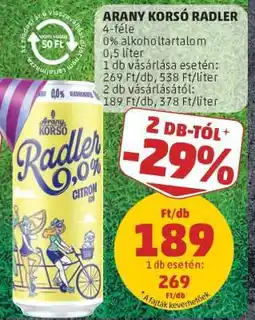 PENNY ARANY KORSÓ RADLER ajánlat