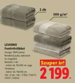 Lidl Livarno Frottírtörülköző ajánlat