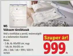 Lidl W5 Vákuum tárolótasak ajánlat