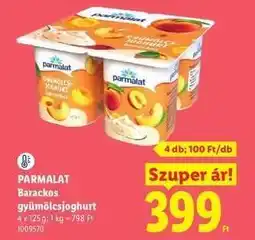 Lidl PARMALAT Barackos gyümölcsjoghurt ajánlat