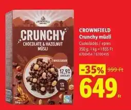 Lidl Crownfield Crunchy müzli ajánlat