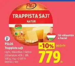 Lidl PILOS Trappista sajt ajánlat