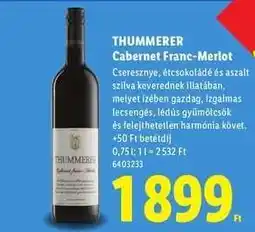 Lidl THUMMERER Cabernet Franc-Merlot ajánlat