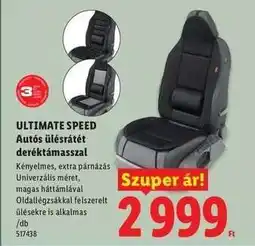 Lidl ULTIMATE SPEED Autós ülésrátét deréktámasszal ajánlat
