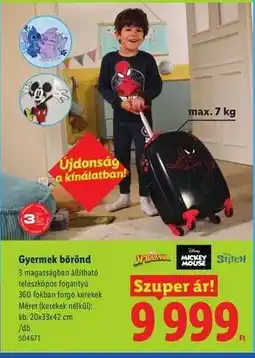 Lidl Gyermek bőrönd ajánlat