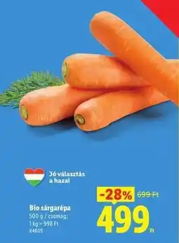 Lidl Bio sárgarépa ajánlat