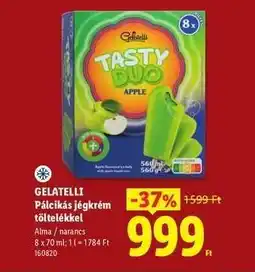Lidl Gelatelli Pálcikás jégkrém töltelékkel ajánlat