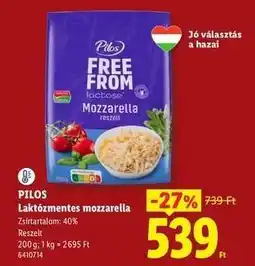 Lidl Pilos Laktózmentes mozzarella ajánlat