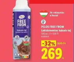 Lidl Pilos Free From Laktózmentes kakaós tej ajánlat