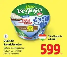 Lidl Vegajó Szendvicskrém ajánlat