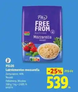 Lidl Pilos Laktózmentes mozzarella ajánlat