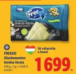 Lidl FREEGO Gluténmentes, leveles tészta ajánlat