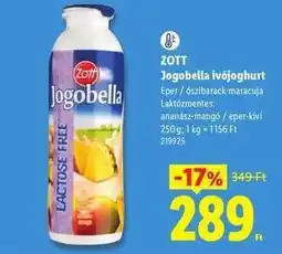 Lidl Zott Jogobella Ivójoghurt ajánlat