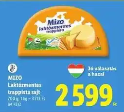 Lidl Mizo Laktózmentes Trappista Sajt ajánlat